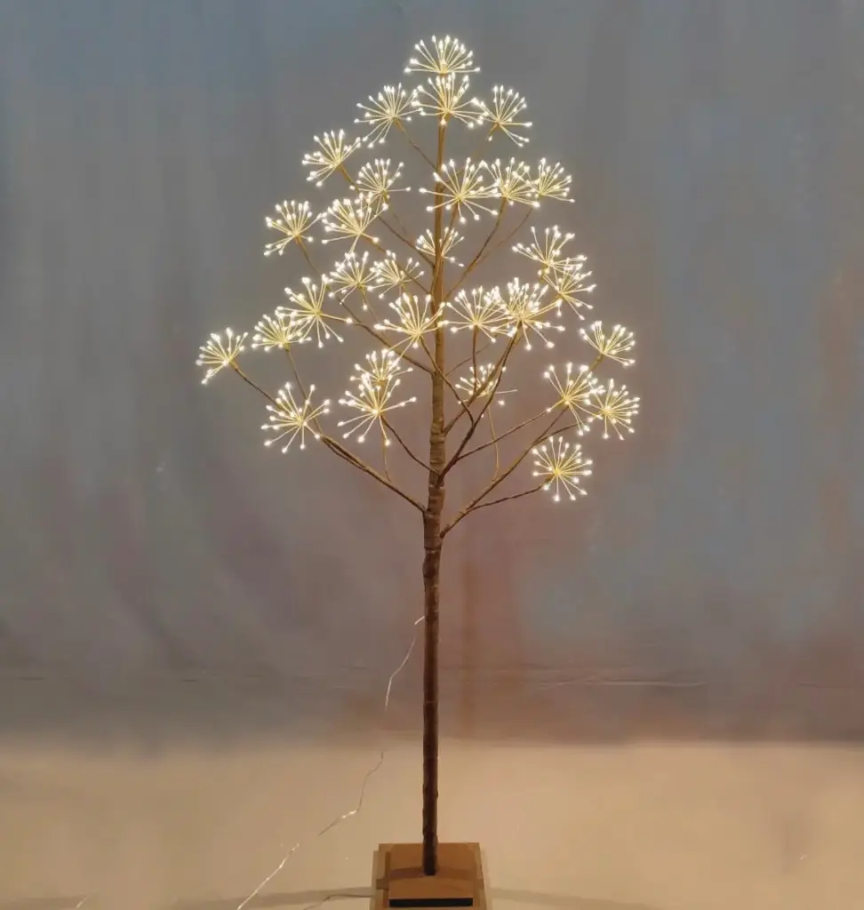 Šviečianti LED dekoracija-medelis, rudas, 120 cm, 660 LED, šiltai balta, mirgantis, IP20