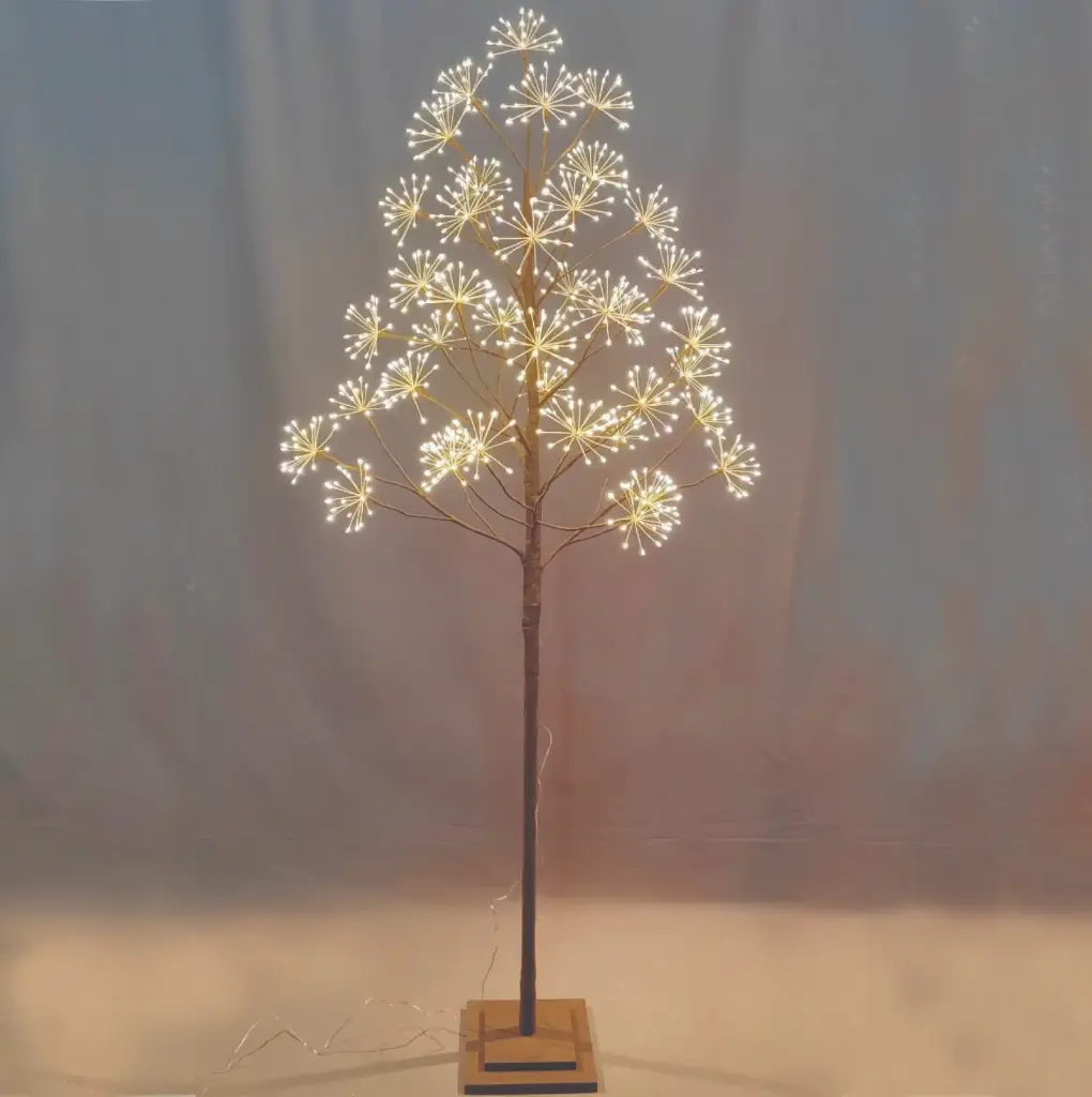 Šviečianti LED dekoracija-medelis, rudas, 150 cm, 660 LED, šiltai balta, mirgantis, IP20