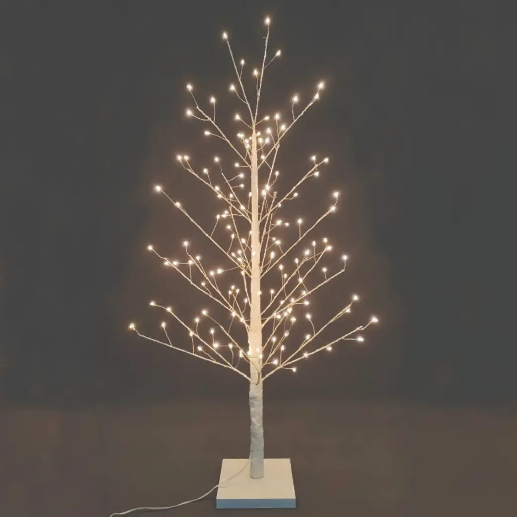 Šviečianti LED dekoracija-medelis, baltas, 120 cm, 256 LED, šiltai balta, IP20