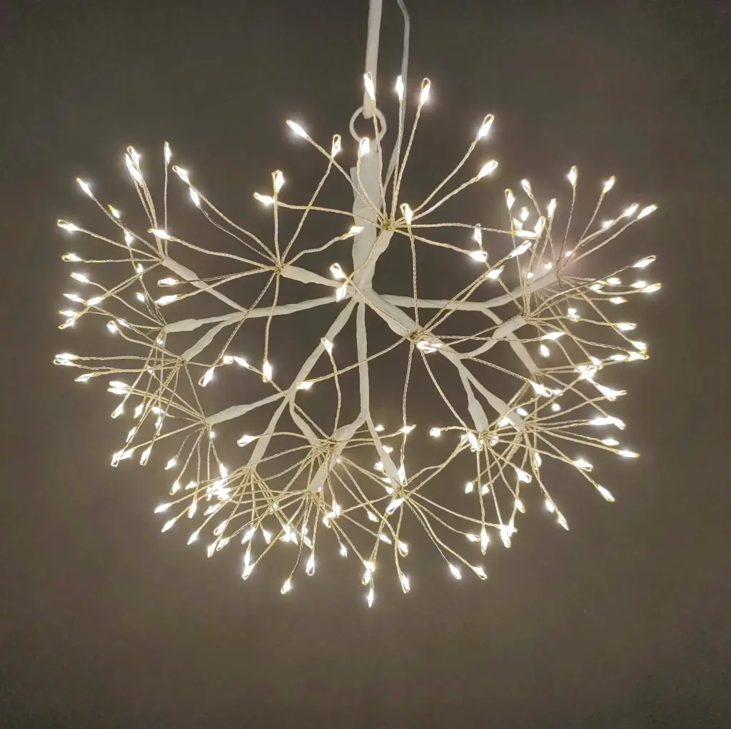 Šviečiantis LED pusrutulis, baltas, 30 cm, 192 LED, šiltai balta, IP44