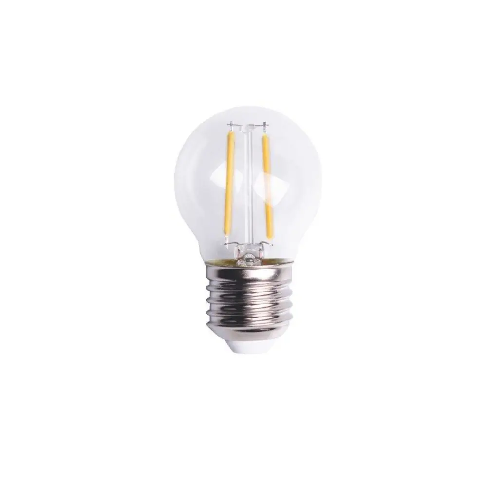 Lemputė LED E27 1W, 24V, skaidri su gija, šiltai balta, POLAMP