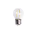 Lemputė LED E27 1W, 24V, skaidri su gija, šiltai balta, POLAMP