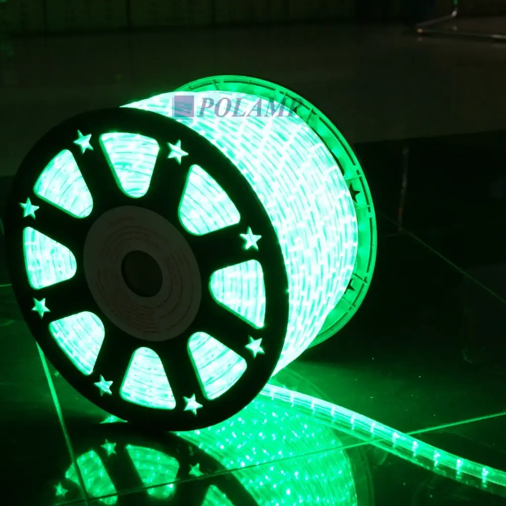 PROfesionali LED žarna-kabelis ROPELIGHT NK1 POLAMP, 13 mm, 36 LED/m, vert., 230V, žalia, IP67, 1m