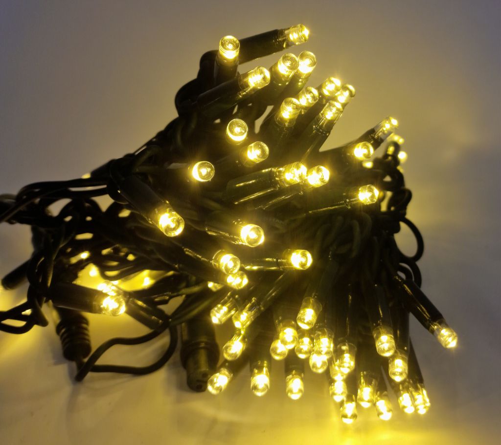 PRO lempučių girlianda POLAMP, 100 LED, IP67, 10m (5+5), šiltai balta, žaliu laidu