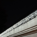 PROfesionali girlianda-varvekliai POLAMP, 5m(2,5+2,5)x0,7m, 120 LED, šaltai balta, juodu laidu, IP67