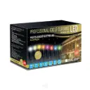 PROfesionali FLASH girlianda-varvekliai POLAMP, 5m(2,5+2,5)x0,7m, 96+24 LED, šiltai balta, juodu laidu, IP67