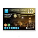 PROfesionali lempučių užuolaida POLAMP, 5x1m, 400 LED, šiltai balta, juodu laidu, IP67