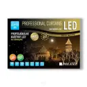PROfesionali lempučių užuolaida POLAMP, 2,5x1,5m, 380 LED, šiltai balta, juodu laidu, IP67