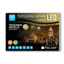 PROfesionali lempučių užuolaida POLAMP, 2,5x9m, 1000 LED, šaltai balta, baltu laidu, IP67