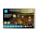 PROfesionali FLASH lempučių užuolaida POLAMP, 5x0,5m, 192+48 LED, šaltai balta, juodu laidu, IP67