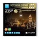 PROfesionali FLASH lempučių užuolaida POLAMP, 2,5x3m, 520+80 LED, šaltai balta, juodu laidu, IP67
