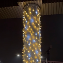 PROfesionali FLASH lempučių užuolaida POLAMP, 2,5x6m, 576+144 LED, šiltai balta, baltu laidu, IP67