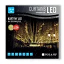 FLASH lempučių užuolaida POLAMP, 2,5x9m, 800+200 LED, šaltai balta, skaidriu laidu, IP44
