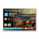PROfesionalus lempučių tinklas POLAMP, 3x2m, 278 LED, šiltai balta, juodu laidu, IP67