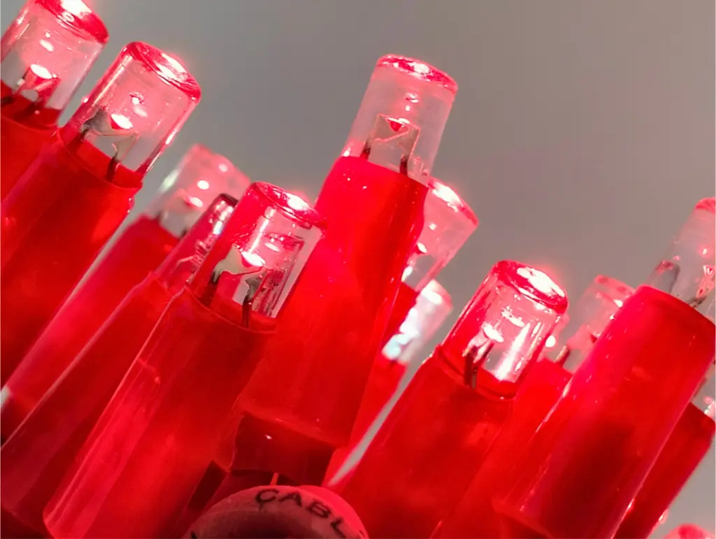 PROfesionali FLASH lempučių girlianda POLAMP, 10m (5+5), 80+20 LED, raudona, raudonu laidu, IP67