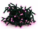 Lempučių girlianda POLAMP, 10m, 100 LED, rožinė, žaliu laidu, IP44
