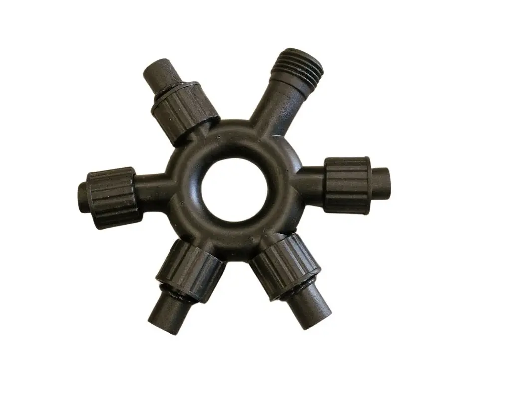 Šakotuvas 5xF 1xM, juodas, POLAMP