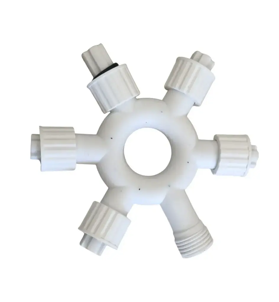 Šakotuvas 5xF 1xM, baltas, POLAMP