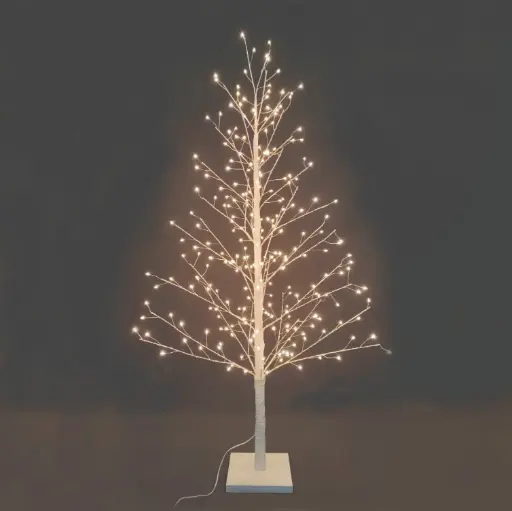 [MED-B-150] Šviečianti LED dekoracija-medelis, baltas, 150 cm, 326 LED, šiltai balta, IP20