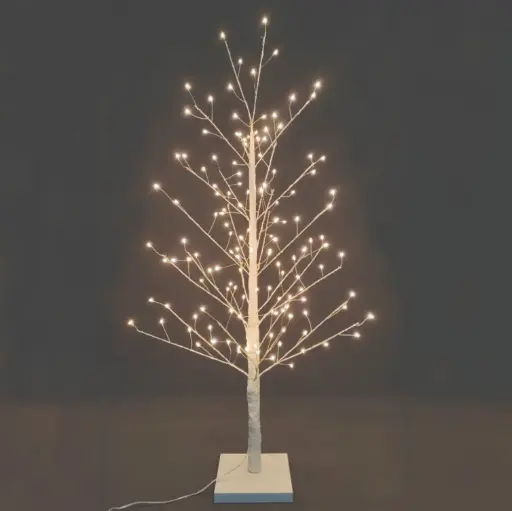 [MED-B-90] Šviečianti LED dekoracija-medelis, baltas, 90 cm, 140 LED, šiltai balta, IP20