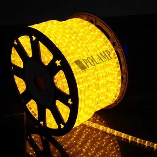 [POL-LRLNK1V-Y1] PROfesionali LED žarna-kabelis ROPELIGHT NK1 POLAMP, 13 mm, 36 LED/m, vert., 230V, geltona, IP67, 1m