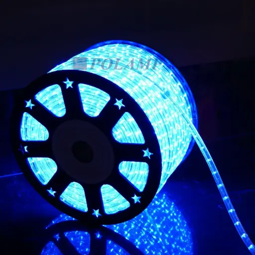 [POL-LRLNK1V-SBLU1] PROfesionali LED žarna-kabelis ROPELIGHT NK1 POLAMP, 13 mm, 36 LED/m, vert., 230V, žydra, IP67, 1m