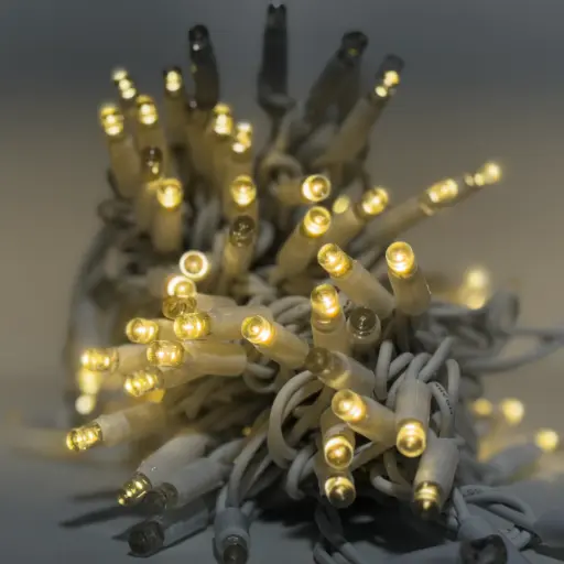 [POL-PLSLf10M-WW-W] PROfesionali FLASH lempučių girlianda POLAMP, 10m (5+5), 80+20 LED, šiltai balta, baltu laidu, IP67