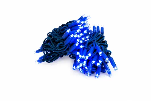 [POL-PLSL10M-BLU-BLU] PROfesionali lempučių girlianda POLAMP, 10m (5+5), 100 LED, mėlyna, mėlynu laidu, IP67
