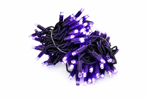 [POL-PLSLf10M-PU-PU] PROfesionali FLASH lempučių girlianda POLAMP, 10m (5+5), 80+20 LED, purpurinė, purpuriniu laidu, IP67
