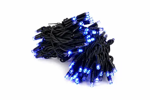 [POL-PLSLf10M-BLU-BL] PROfesionali FLASH lempučių girlianda POLAMP, 10m (5+5), 80+20 LED, mėlyna, juodu laidu, IP67