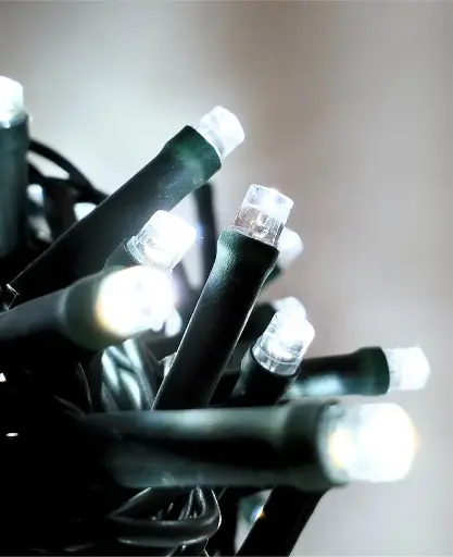 [POL-LSL10M-CW-G] Lempučių girlianda POLAMP, 10m, 100 LED, šaltai balta, žaliu laidu, IP44
