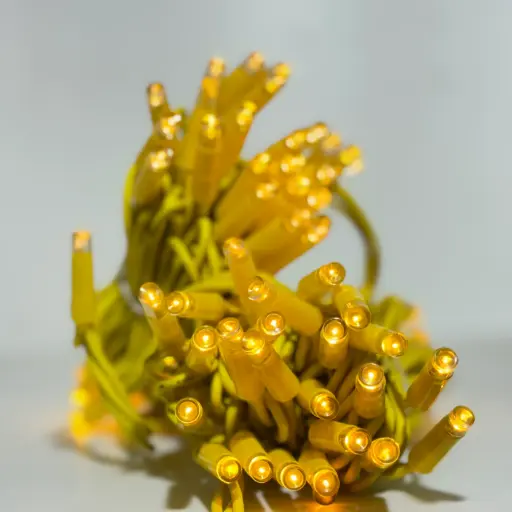 [POL-PLSL10M-Y-Y] PROfesionali lempučių girlianda POLAMP, 10m (5+5), 100 LED, geltona, geltonu laidu, IP67