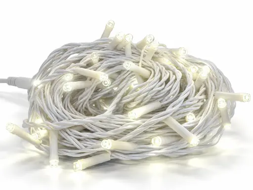 [POL-LSL10M-CW-W] Lempučių girlianda POLAMP, 10m, 100 LED, šaltai balta, baltu laidu, IP44