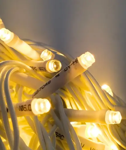 [POL-LSL10M-WW-W] Lempučių girlianda POLAMP, 10m, 100 LED, šiltai balta, baltu laidu, IP44