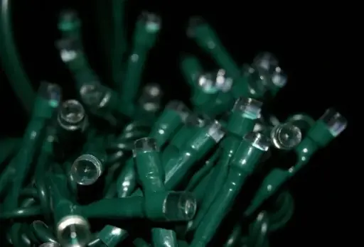 [POL-LSL10M-Y-G] Lempučių girlianda POLAMP, 10m, 100 LED, geltona, žaliu laidu, IP44