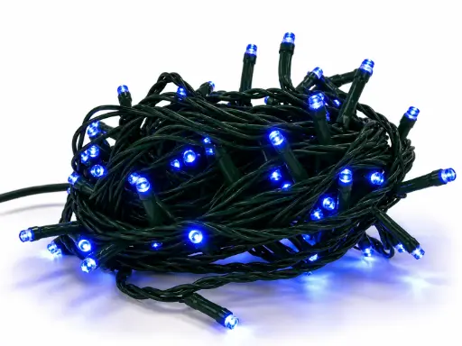 [POL-LSL10M-BLU-G] Lempučių girlianda POLAMP, 10m, 100 LED, mėlyna, žaliu laidu, IP44 