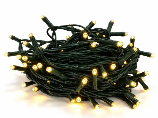 [POL-LSL10M-WW-G] Lempučių girlianda POLAMP, 10m, 100 LED, šiltai balta, žaliu laidu, IP44